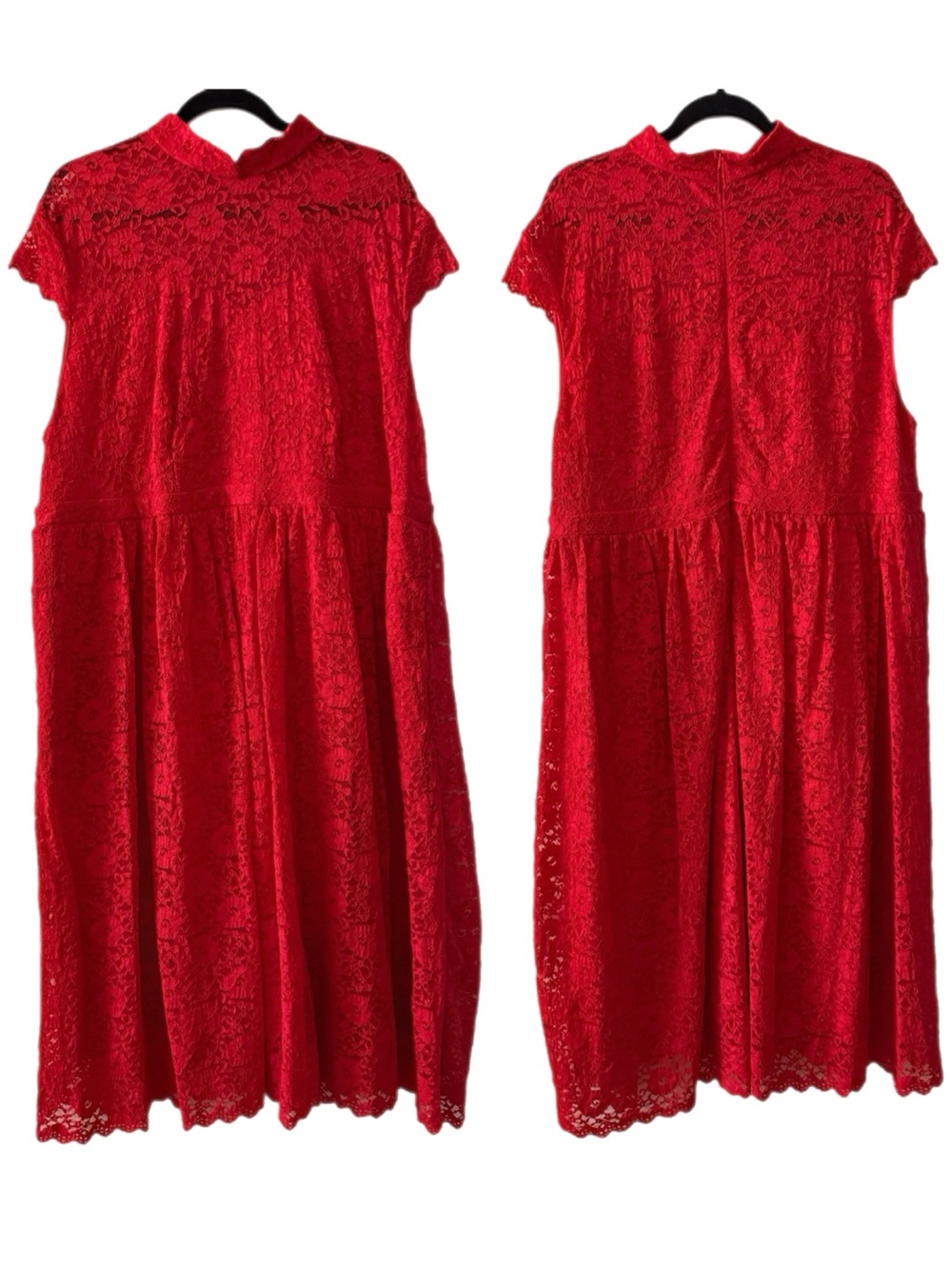 Red Lace Fit & Flare Dress - Elegant Women's Dress in Plus Size 3X NWT - Picture 5 of 17